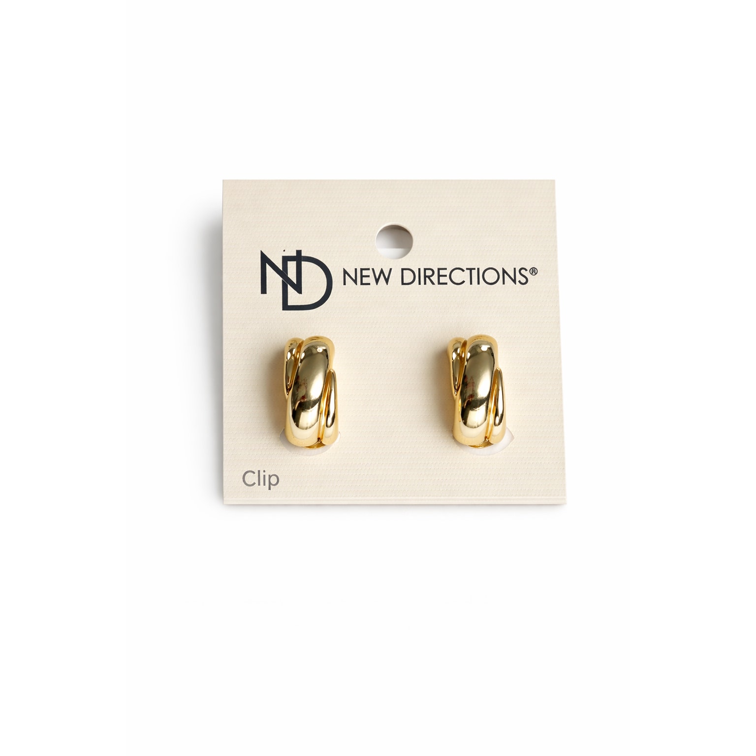 New Directions Gold-Tone Clip-On Earrings Classic Polished Style 8$